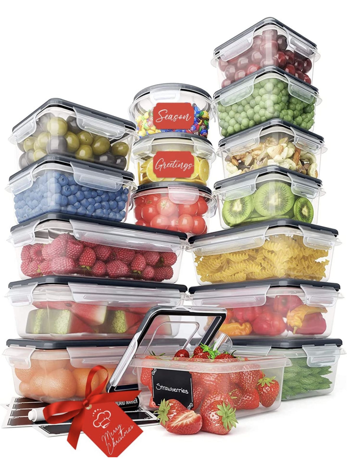 RRP £34.99 Chef's Path Food Storage Containers Setwith Easy Snap Lids 16-Pack