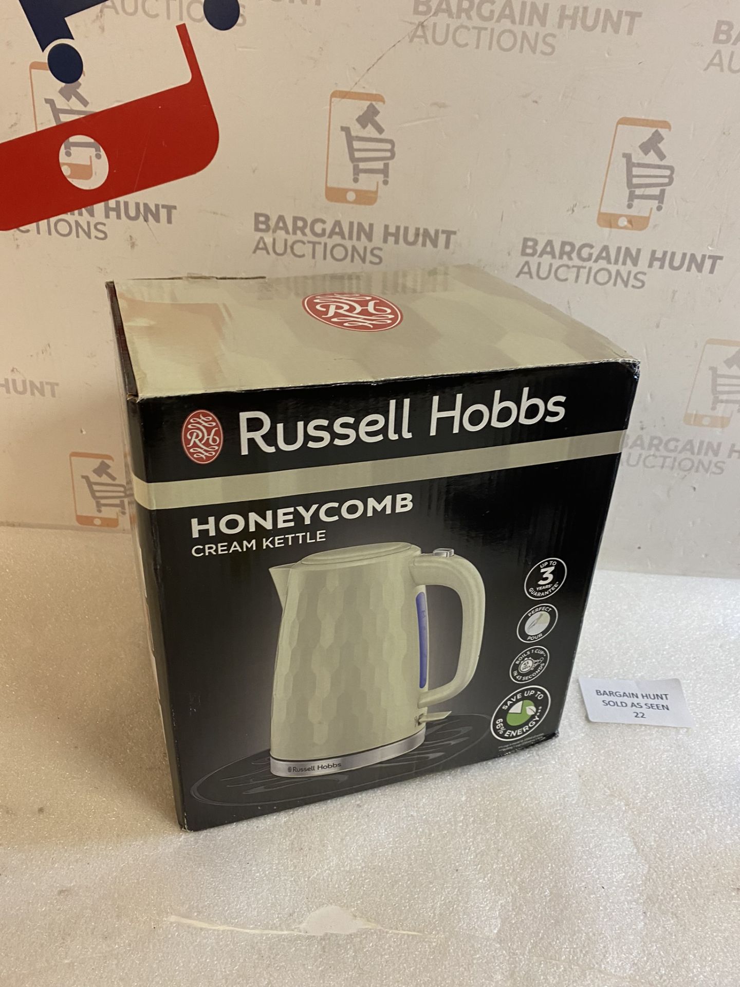 RRP £29.99 Russell Hobbs 26052 Cordless Electric Kettle Contemporary Honeycomb Design