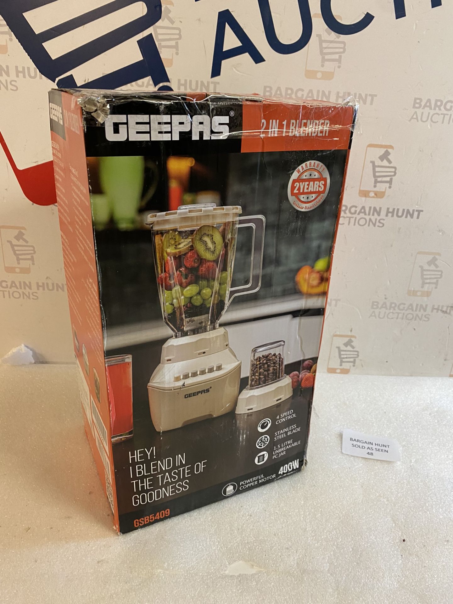 Geepas 400W 2-In-1 Multifunctional Blender RRP £24.99