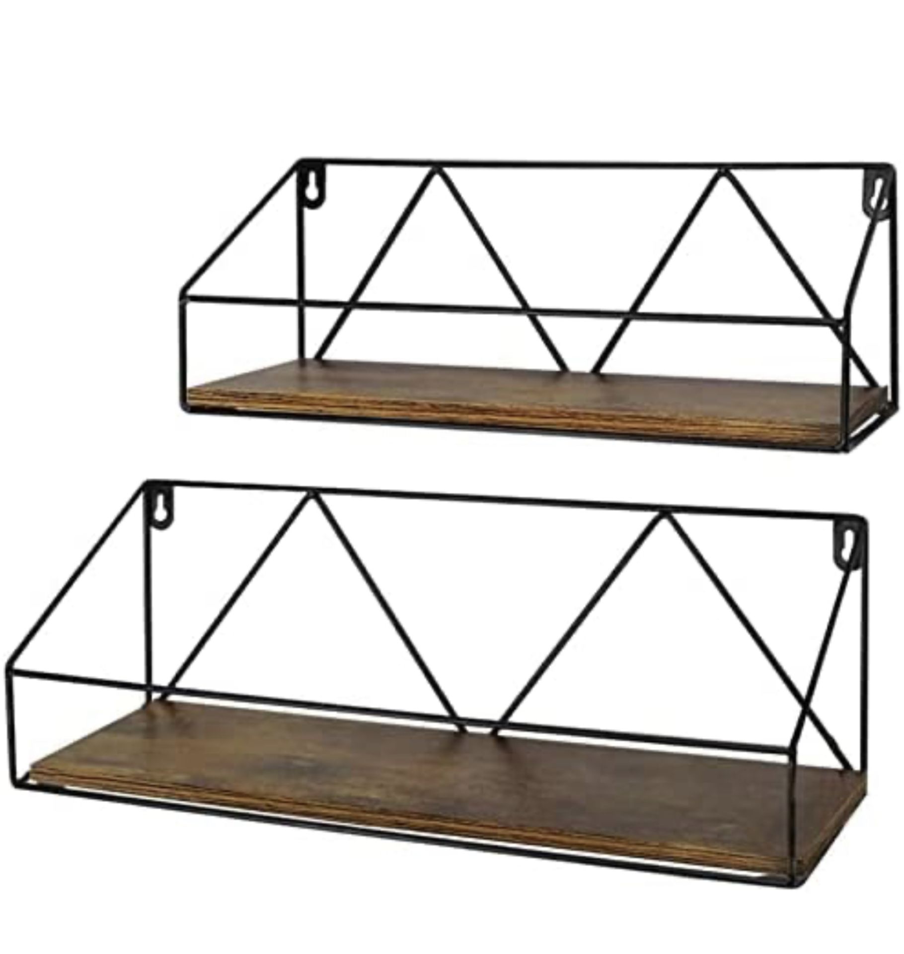 Umi Floating Wall Shelves Set of 2 Rustic Wooden Shelves RRP £19.99