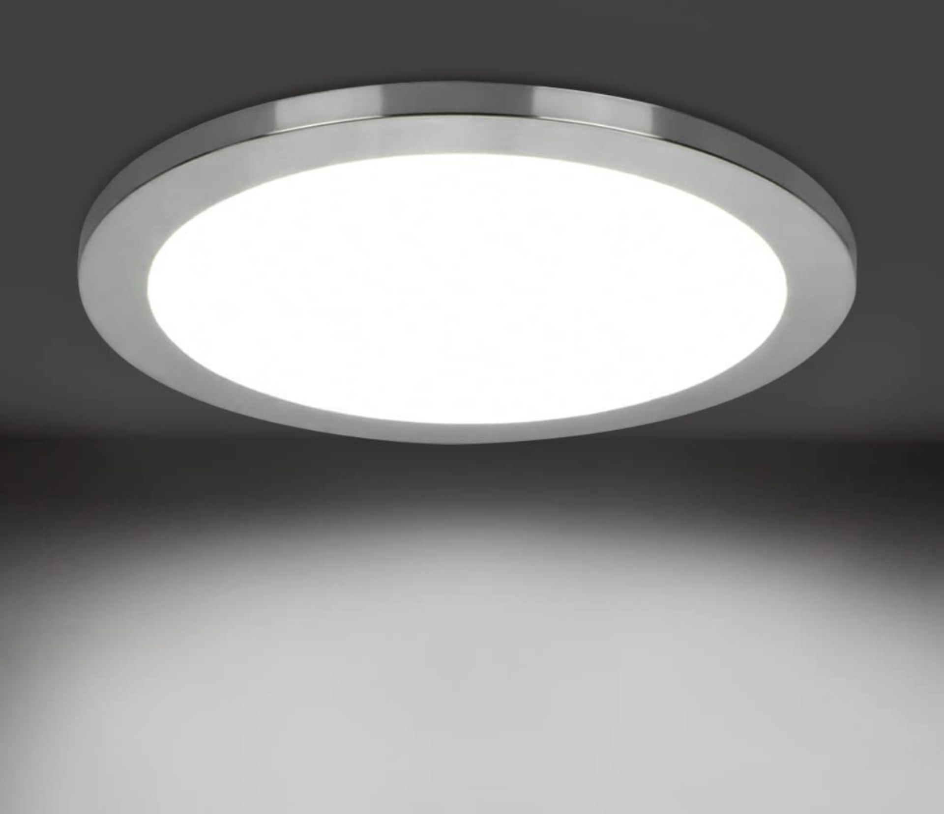 RRP £29.99 Padma LED Ceiling Light Ultra-Thin Flush Waterproof Chrome Light