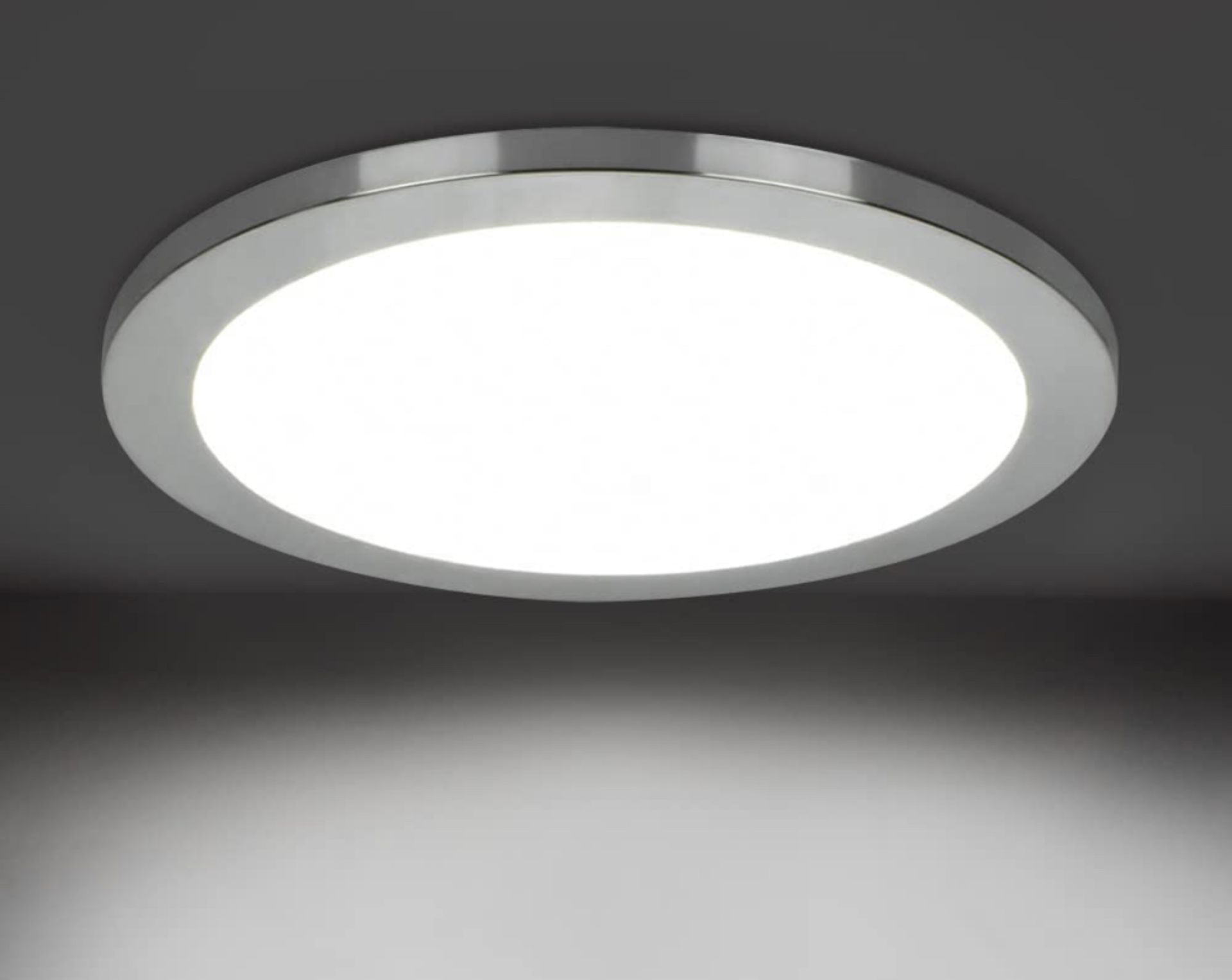 RRP £29.99 Padma LED Ceiling Light Ultra-Thin Flush Waterproof Chrome Light