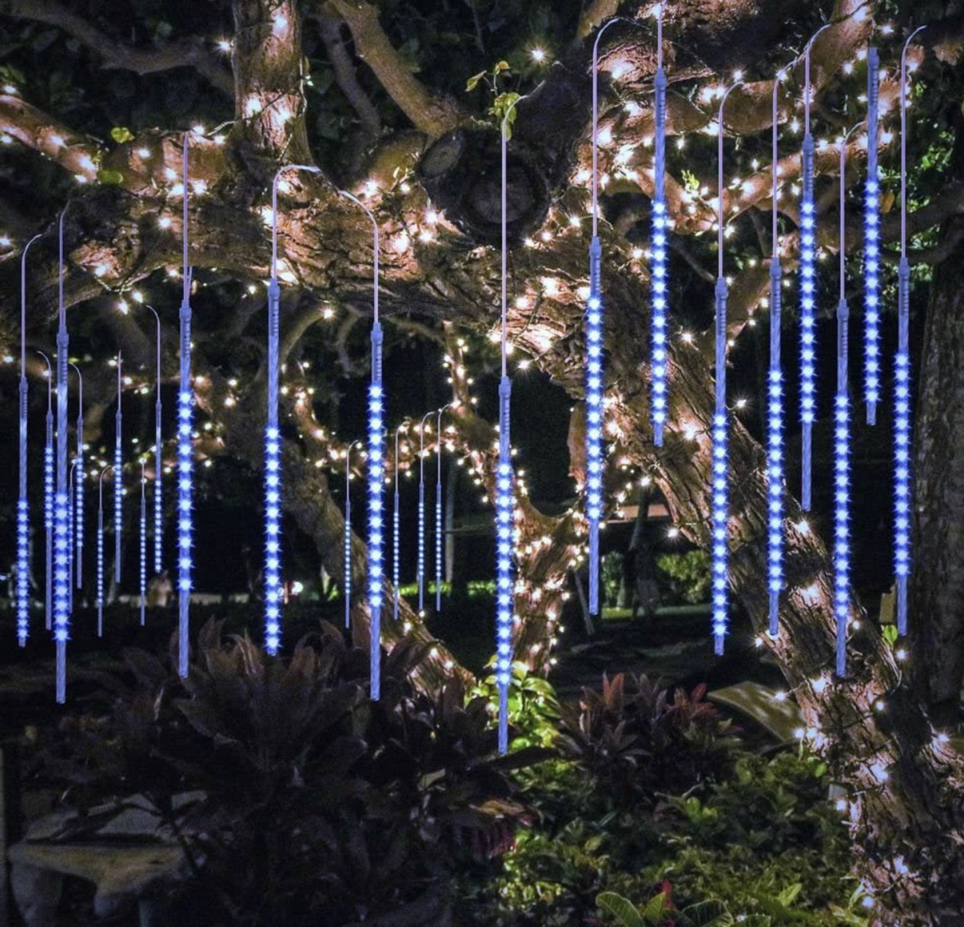 RRP £26.99 Bluefire Meteor Shower Rain Lights 50cm 10 Spiral Tubes Christmas LED Lights