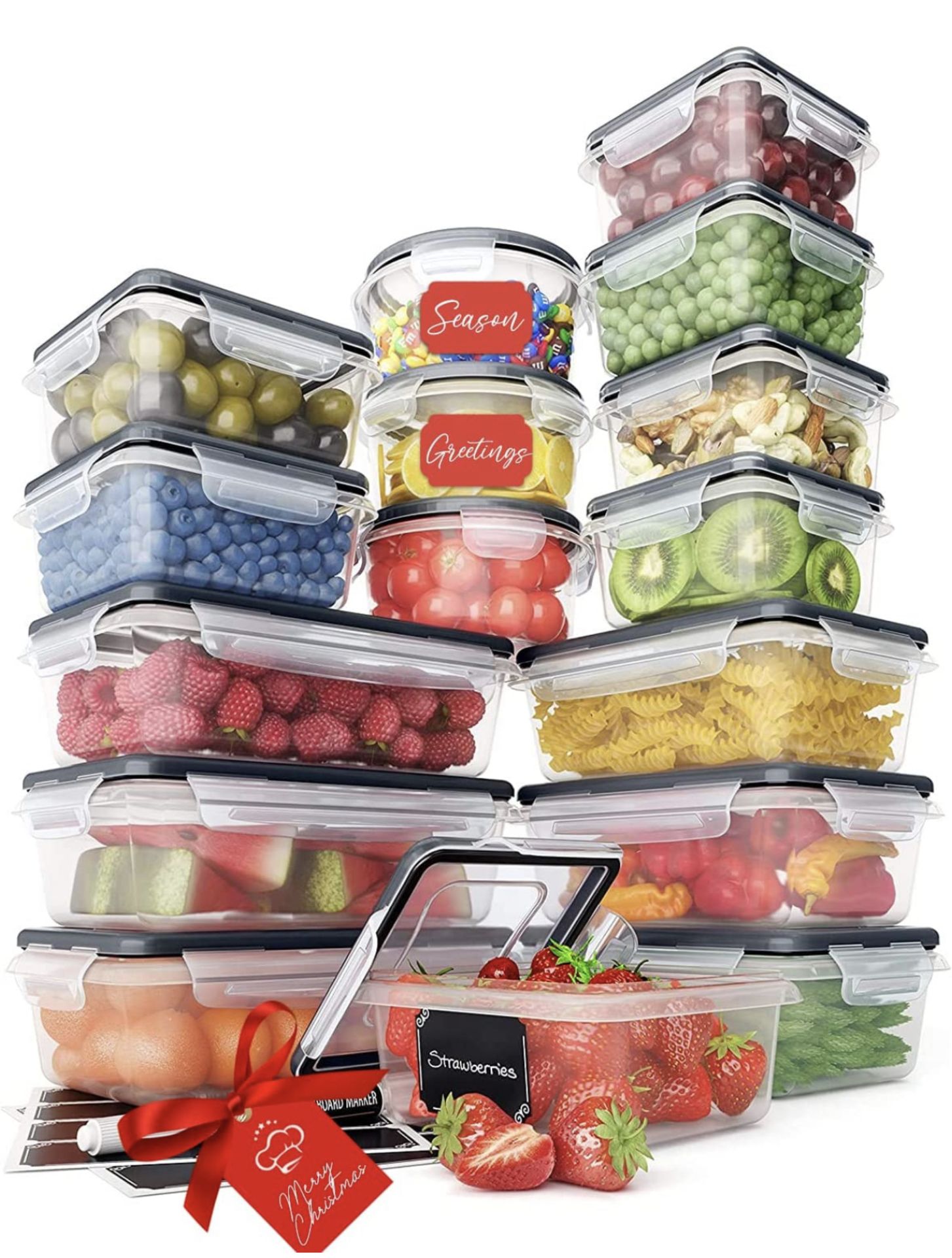 RRP £34.99 Chef's Path Food Storage Containers Setwith Easy Snap Lids 16-Pack