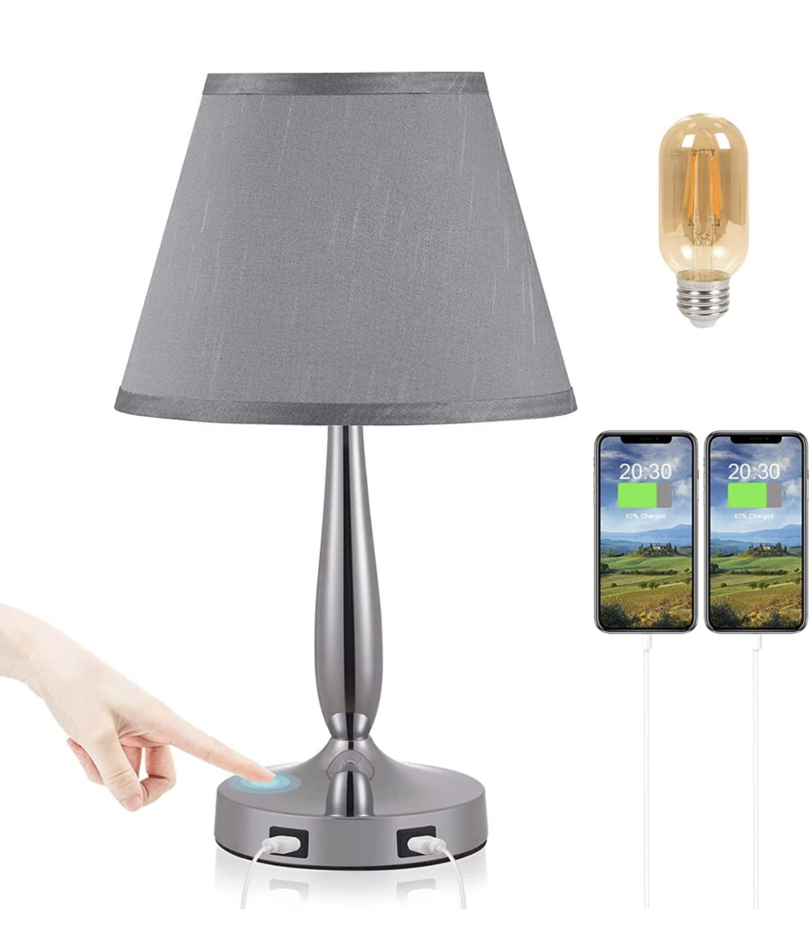 Seealle USB Touch Control Table Lamp with 2 USB Ports RRP £29.99