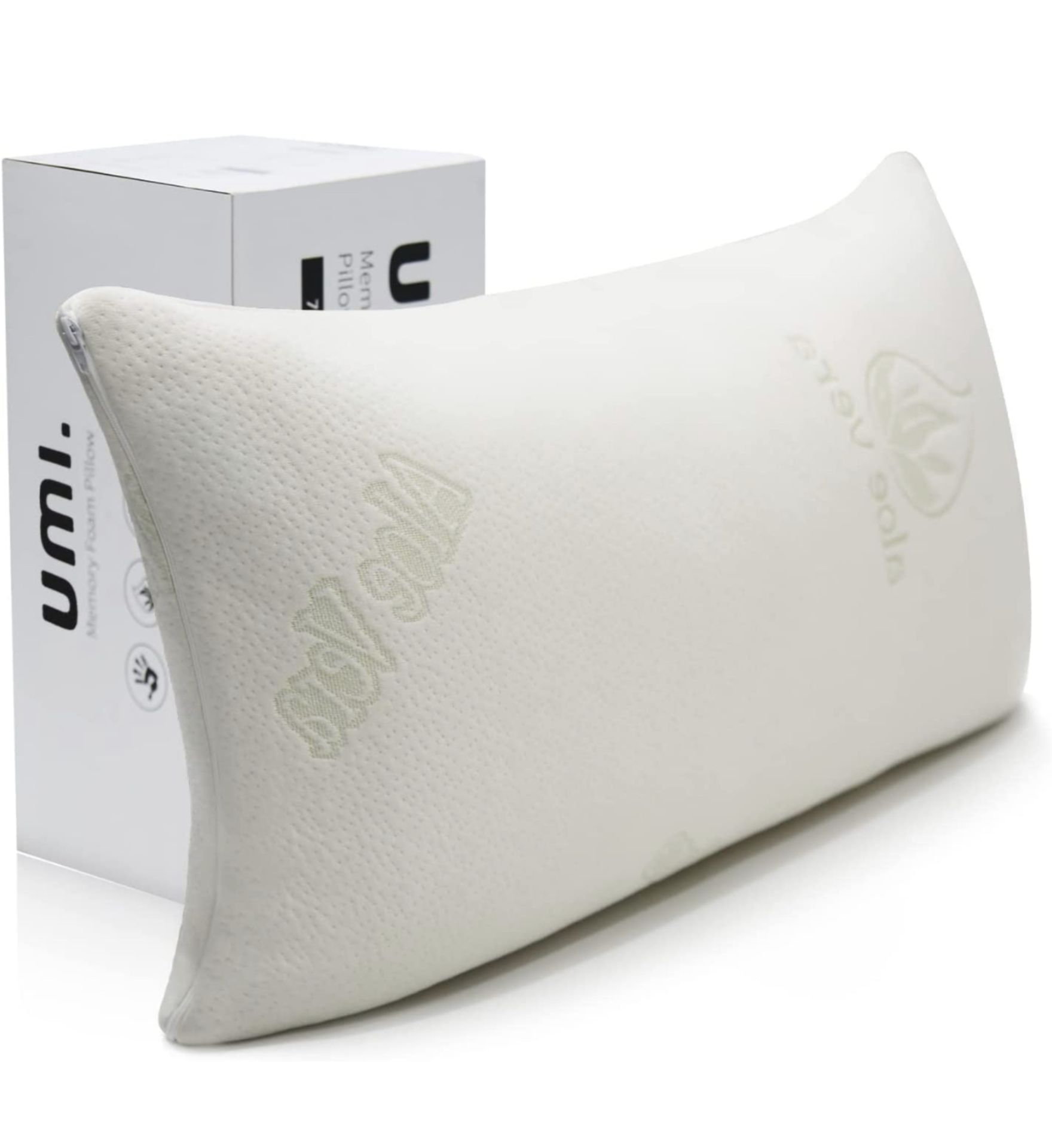 Umi Memory Foam Pillow Orthopedic with Aloe Vera Cover RRP £39.99