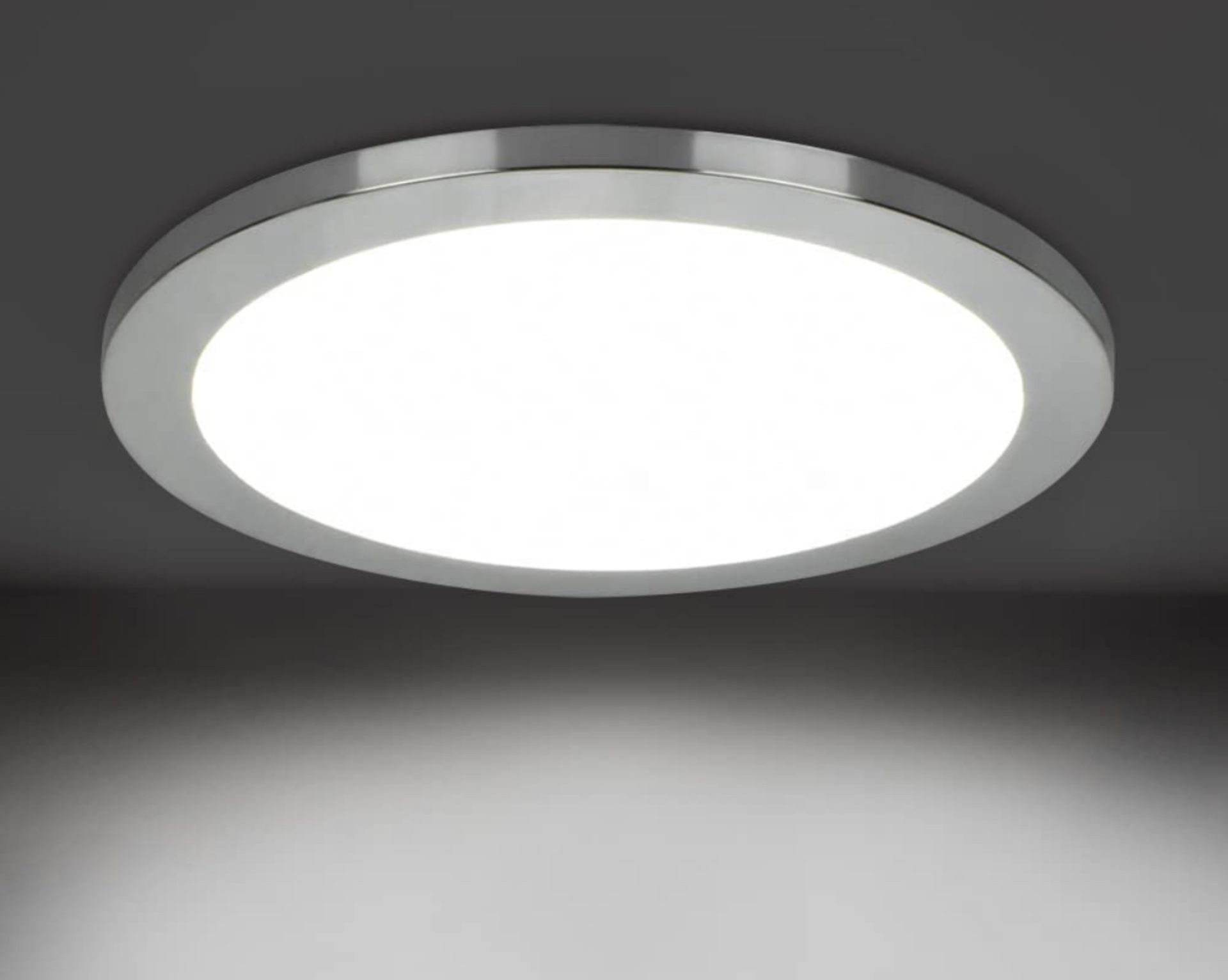 RRP £29.99 Padma LED Ceiling Light Ultra-Thin Flush Waterproof Chrome Light