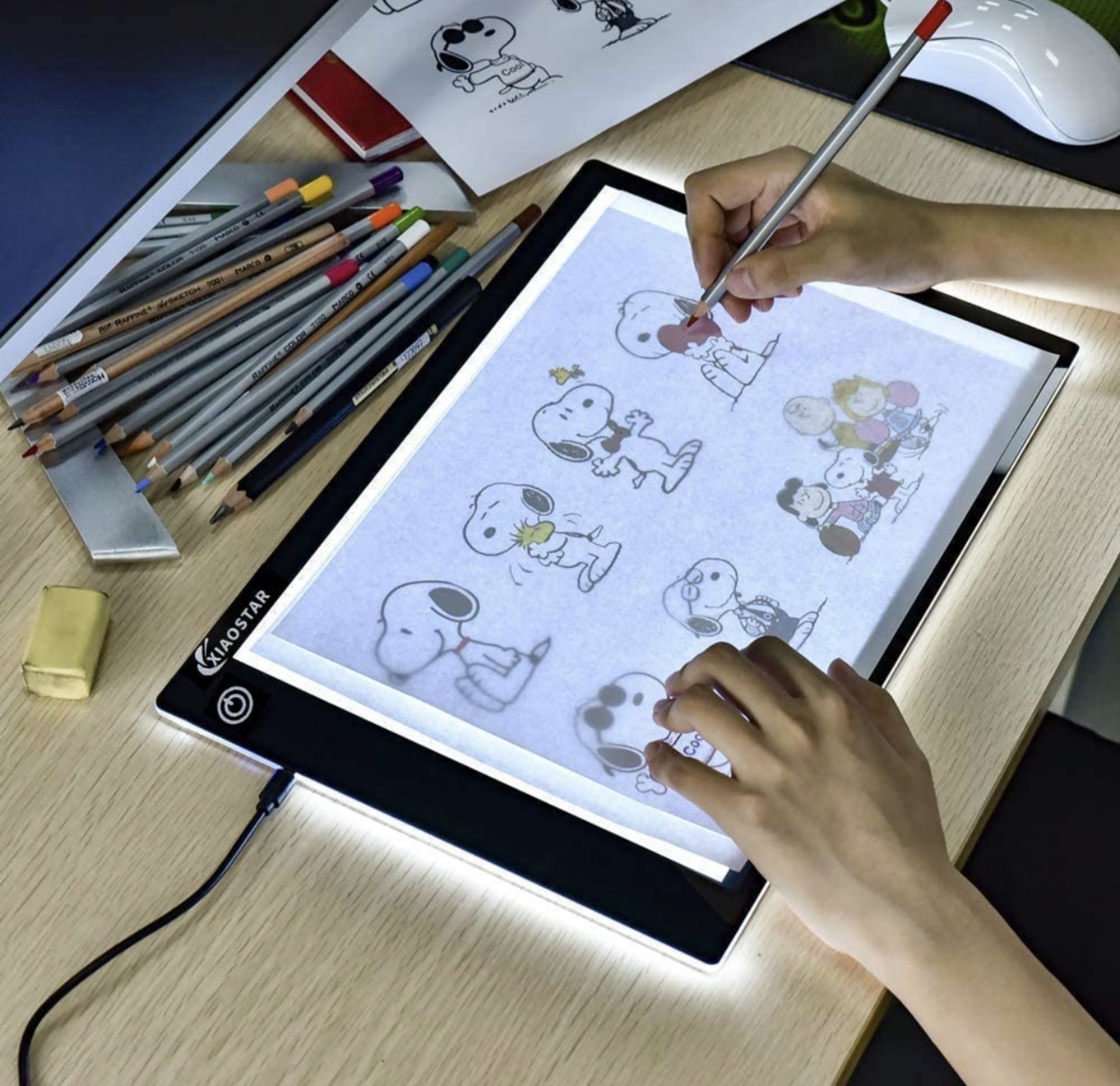 RRP £26.99 Xiaostar Light Box Drawing A4 Tracing Board Artist Brightness Adjustable Board