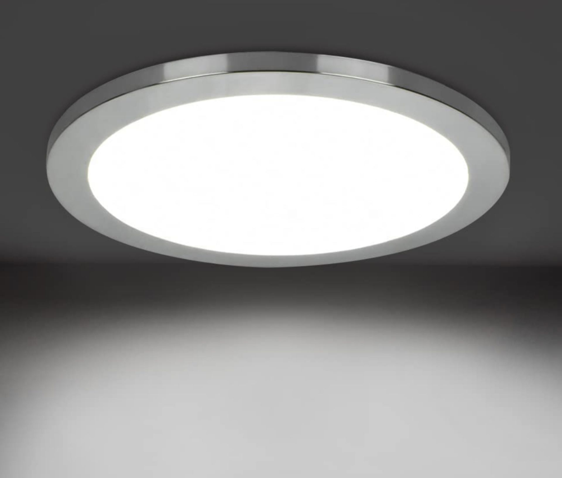 RRP £29.99 Padma LED Ceiling Light Ultra-Thin Flush Waterproof Chrome Light