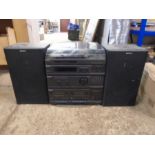 Sony stereo system with speakers, accessories etc