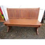 oak settle with storage L125cm approx