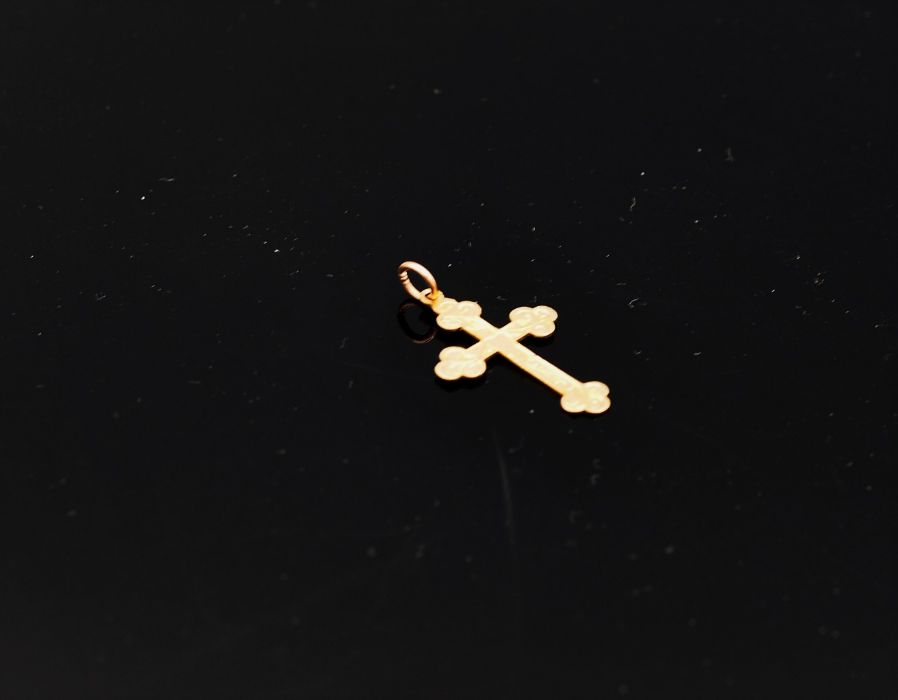 9ct gold crucifix 0.8g and rosary beads with white metal crucifix - Image 2 of 2