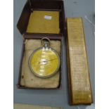 A Fowlers textile calculator (rare) in box with a Lords weaving price calculator (slide rule)