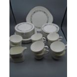 Royal Doulton 'Pastorale' part tea set comprising 1 cake serving plate, 8 cake plates, 12 side