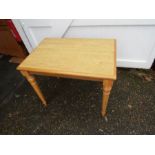 Pine table wit light Oak veneered top H74cm Top 65cm x 91cm approx