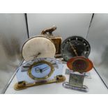 6 retro and art deco mantle clocks incl Temco electric, British Electric Meters Ltd (BEM), CF London