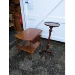 Oak drop leaf trolley and plant stand (plant stand H92cm approx)