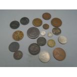 Cartwheel 1d, one penny 1866, 3 x 1/2d, 1747,?, 1775 & 1806, 1 x 1/4 of 1850 and a few others mainly
