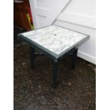 Plastic garden table with marble effect top H72cm Top 79cm x 79cm approx