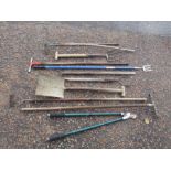 Garden tools including forks and rake etc