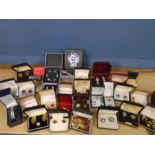 A large collection of cufflinks and a few costume jewellery items