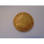 A half gold Sovereign 1900 3.96g