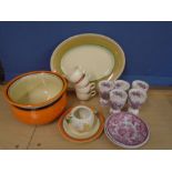 Clarice Cliff tableware assortment to incl Fantasque, Celtic Harvest, Tonquin, Harvest etc