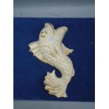 Clarice Cliff art deco fish shaped wall pocket with gilt detail
