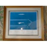 Red Arrows, Concorde over the Q.E.D print with crew signatures (prints)