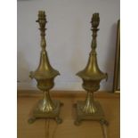 A pair of Brass lamp bases 47cm tall