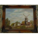 A Brett Denver mill oil on board in wooden ornate frame