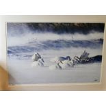 Chris Knights born 1939 in Norfolk 3/300 limited edition photographic print of winter swans signed