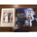 Signed photo of HRH the Queen and Prince Philip along with a book 'The treasures of Queen Elizabeth'