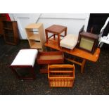 Quantity of furniture including coffee table, footstools, magazine rack and medicine cabinet etc