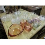 Quantity of glass bowls and fruit serving sets