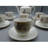 Chinese tea set, Teapot and 6 cups and saucers