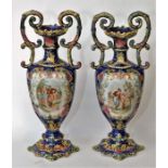 Pair Of Late Victorian Rococo Style European Vases ~ A lovely pair of late Victorian Rococo style