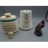 Glenfiddich whiskey jug, a Wade mini sherry barrel and a Beswick Beneagles whiskey bottle (some