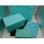 Tiffany & Co Leather jewellery case with original box, leaflets, fabric pouch and store bag.