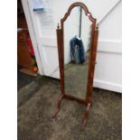 Veneered cheval mirror H136cm approx