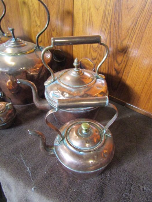 6 Copper kettles - Image 4 of 6