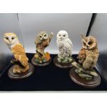 Country Artists owl figures, one owl has an ear missing approx 20cm tall