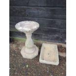 Concrete bird bath (H60cm)and planter