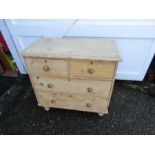 Vintage pine 2 short over 2 long chest of drawers H85cm W86cm D48cm approx