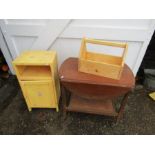 Furniture including drop leaf trolley and painted cupboard etc