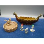 Collection of Wade to incl squirrel pin tray, Viking ship and 3 Irish pixies/leprechauns