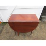 Mahogany drop leaf table H76cm W76cm D38cm approx