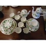 A Colclough Ivy leaf pattern (8148) part set - 6 Dinner plates, 7 side plates, 2 Cake plates, 6