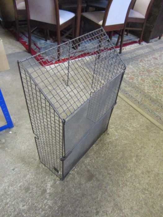 Galvanised coal scuttle, fire guard and brass fireplace items - Image 7 of 7