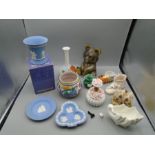 Selection of china to incl Wedgwood blue Jasperware, Coalport, Lilliput Lane, Poole etc